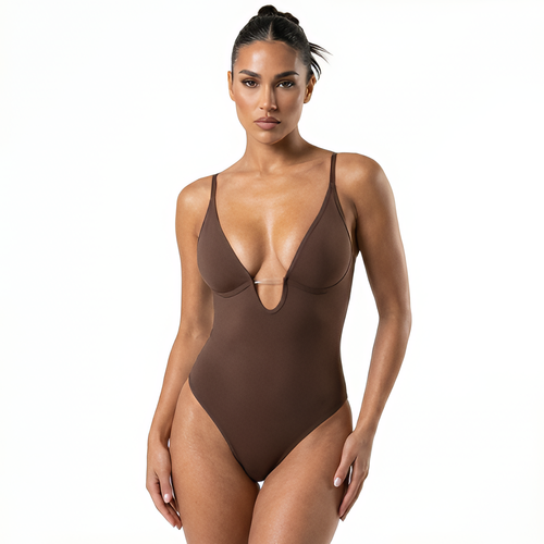 VELORA Scuplt Bodysuit – Deep V